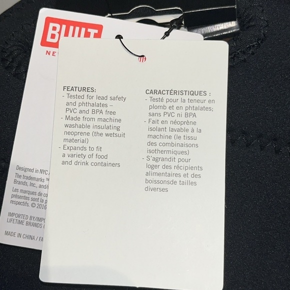 Built NY gourmet to go lunch tote- brand new with tags black outside blue inside - Picture 3 of 6